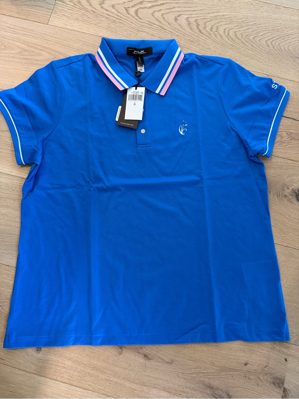Women’s Royal Blue Polo Shirt with Striped Collar